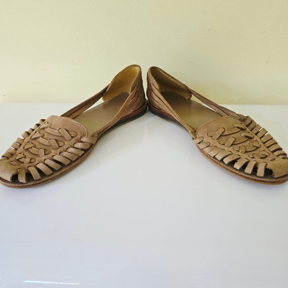 Nisolo Huarache Almond Tan Woven Leather Sandals Women's Size 9 - Picture 7 of 11